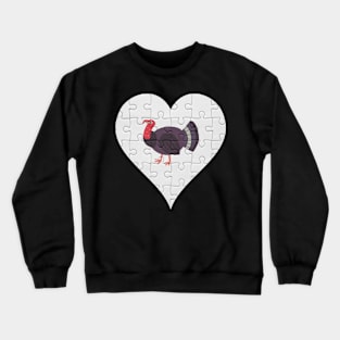 Jigsaw  Turkey Heart Design - Farm Animals Turkey Crewneck Sweatshirt